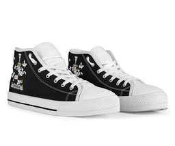 Irish Fitz-Rice Coat of Arms Family Crest Ireland High Top Shoes (Women's/Men's) Black/ White Irish Shoes
