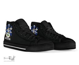 Irish Dowling or O'Dowling Coat of Arms Family Crest Ireland High Top Shoes (Women's/Men's) Black/ White Irish Shoes