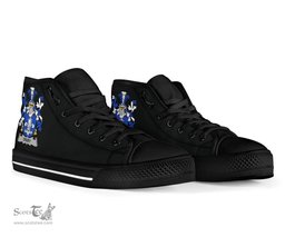 Irish Digby Coat of Arms Family Crest Ireland High Top Shoes (Women's/Men's) Black/ White Irish Shoes