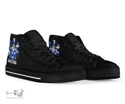 Irish Forbes Coat of Arms Family Crest Ireland High Top Shoes (Women's/Men's) Black/ White Irish Shoes