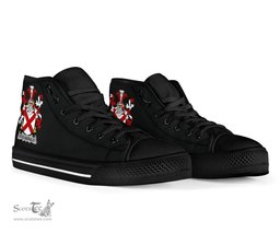 Irish Fitz-Gerald Coat of Arms Family Crest Ireland High Top Shoes (Women's/Men's) Black/ White Irish Shoes