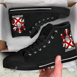 Irish Fitz-Gerald Coat of Arms Family Crest Ireland High Top Shoes (Women's/Men's) Black/ White Irish Shoes