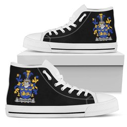 Irish McGovern or McGauran Coat of Arms Family Crest Ireland High Top Shoes (Women's/Men's) Black/ White Irish Shoes