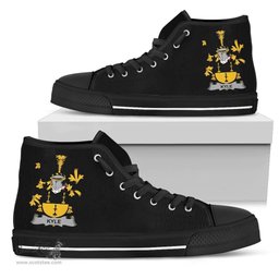 Irish Kyle Coat of Arms Family Crest Ireland High Top Shoes (Women's/Men's) Black/ White Irish Shoes