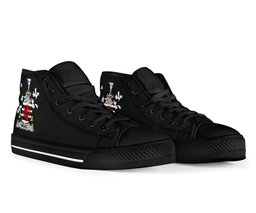 Irish Maul or Maule Coat of Arms Family Crest Ireland High Top Shoes (Women's/Men's) Black/ White Irish Shoes