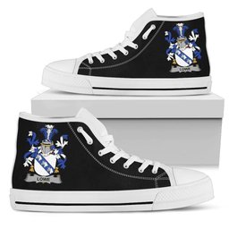Irish Lowe Coat of Arms Family Crest Ireland High Top Shoes (Women's/Men's) Black/ White Irish Shoes