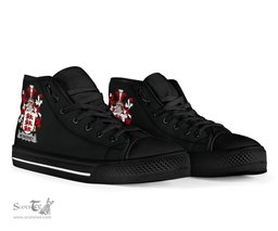 Irish McInerney Coat of Arms Family Crest Ireland High Top Shoes (Women's/Men's) Black/ White Irish Shoes