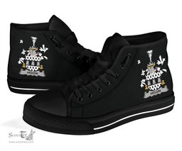 Irish Higgin or O'Higgin Coat of Arms Family Crest Ireland High Top Shoes (Women's/Men's) Black/ White Irish Shoes