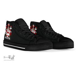 Irish Kavanagh or Cavanagh Coat of Arms Family Crest Ireland High Top Shoes (Women's/Men's) Black/ White Irish Shoes