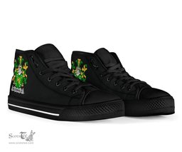 Irish McConville Coat of Arms Family Crest Ireland High Top Shoes (Women's/Men's) Black/ White Irish Shoes