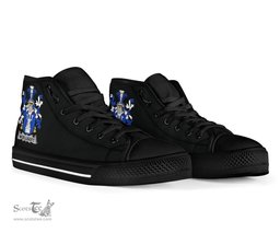 Irish McElligott Coat of Arms Family Crest Ireland High Top Shoes (Women's/Men's) Black/ White Irish Shoes