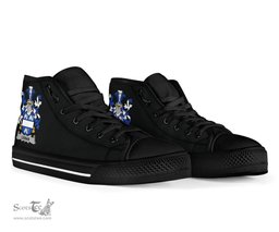 Irish Leman or Lemon Coat of Arms Family Crest Ireland High Top Shoes (Women's/Men's) Black/ White Irish Shoes