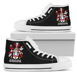 Irish McCormick Coat of Arms Family Crest Ireland High Top Shoes (Women's/Men's) Black/ White Irish Shoes