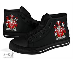 Irish Ireland Coat of Arms Family Crest Ireland High Top Shoes (Women's/Men's) Black/ White Irish Shoes