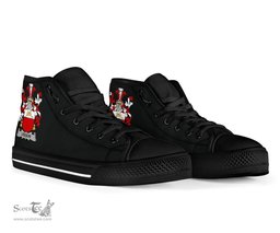 Irish Leeson Coat of Arms Family Crest Ireland High Top Shoes (Women's/Men's) Black/ White Irish Shoes