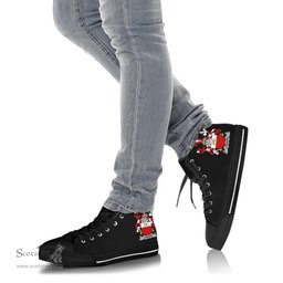 Irish Leeson Coat of Arms Family Crest Ireland High Top Shoes (Women's/Men's) Black/ White Irish Shoes