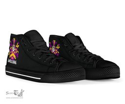 Irish Hyde Coat of Arms Family Crest Ireland High Top Shoes (Women's/Men's) Black/ White Irish Shoes