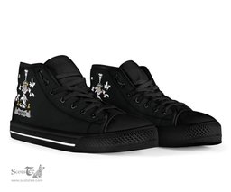 Irish Madden or O'Madden Coat of Arms Family Crest Ireland High Top Shoes (Women's/Men's) Black/ White Irish Shoes