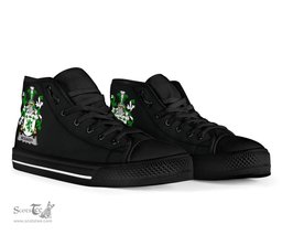 Irish McGarry or Garry Coat of Arms Family Crest Ireland High Top Shoes (Women's/Men's) Black/ White Irish Shoes