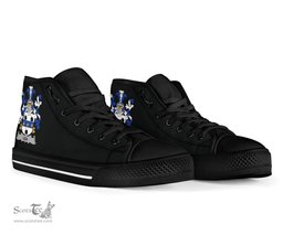 Irish Lea or McLea Coat of Arms Family Crest Ireland High Top Shoes (Women's/Men's) Black/ White Irish Shoes
