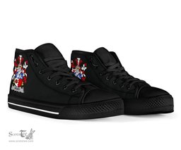Irish Henry or O'Henry Coat of Arms Family Crest Ireland High Top Shoes (Women's/Men's) Black/ White Irish Shoes