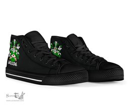 Irish Kieran or O'Kieran Coat of Arms Family Crest Ireland High Top Shoes (Women's/Men's) Black/ White Irish Shoes
