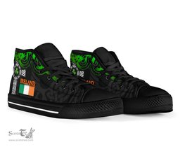 Irish Coat of Arms Family Crest Ireland High Top Shoes Shoe - Celtic Cross Style - BN15