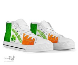 Irish Coat of Arms Family Crest Ireland High Top Shoes Shoe - Derin Go Bragh Flag - BN01