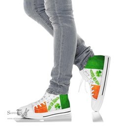 Irish Coat of Arms Family Crest Ireland High Top Shoes Shoe - Derin Go Bragh Flag - BN01