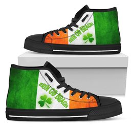 Irish Coat of Arms Family Crest Ireland High Top Shoes Shoe - Derin Go Bragh Flag - BN01