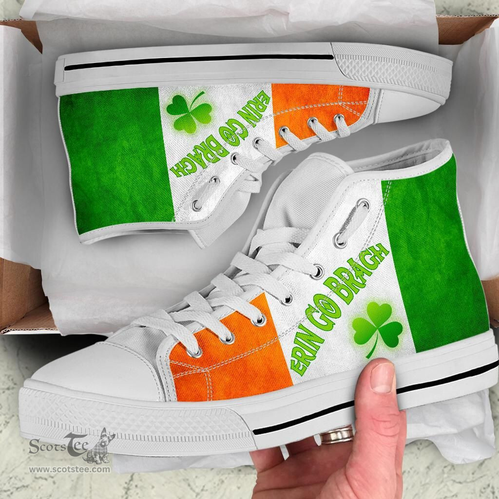 Irish Coat of Arms Family Crest Ireland High Top Shoes Shoe - Derin Go Bragh Flag - BN01