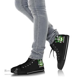 Irish McKenna or Kennagh Coat of Arms Family Crest Ireland High Top Shoes (Women's/Men's) Black/ White Irish Shoes