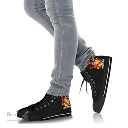 Irish Webb Coat of Arms Family Crest Ireland High Top Shoes (Women's/Men's) Black/ White Irish Shoes