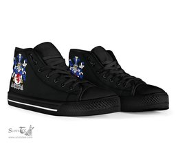 Irish St. George Coat of Arms Family Crest Ireland High Top Shoes (Women's/Men's) Black/ White Irish Shoes