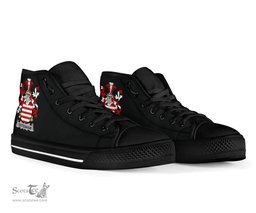 Irish Tottenham Coat of Arms Family Crest Ireland High Top Shoes (Women's/Men's) Black/ White Irish Shoes