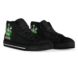 Irish Quarles Coat of Arms Family Crest Ireland High Top Shoes (Women's/Men's) Black/ White Irish Shoes