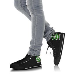 Irish Quarles Coat of Arms Family Crest Ireland High Top Shoes (Women's/Men's) Black/ White Irish Shoes