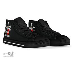 Irish Neale Coat of Arms Family Crest Ireland High Top Shoes (Women's/Men's) Black/ White Irish Shoes