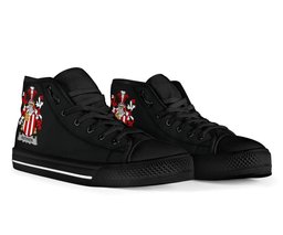 Irish Ruthven Coat of Arms Family Crest Ireland High Top Shoes (Women's/Men's) Black/ White Irish Shoes
