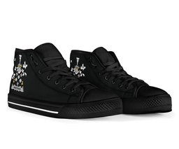 Irish Wadding Coat of Arms Family Crest Ireland High Top Shoes (Women's/Men's) Black/ White Irish Shoes