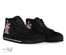 Irish Riggs Coat of Arms Family Crest Ireland High Top Shoes (Women's/Men's) Black/ White Irish Shoes