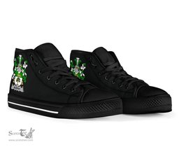 Irish Murphy (Wexford) Coat of Arms Family Crest Ireland High Top Shoes (Women's/Men's) Black/ White Irish Shoes