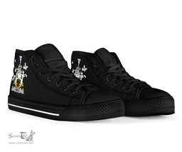 Irish Reid Coat of Arms Family Crest Ireland High Top Shoes (Women's/Men's) Black/ White Irish Shoes
