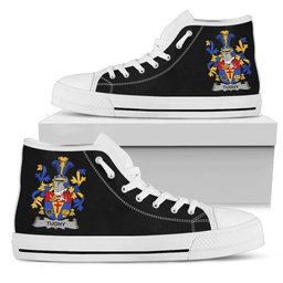 Irish Tuohy or O'Toohey Coat of Arms Family Crest Ireland High Top Shoes (Women's/Men's) Black/ White Irish Shoes