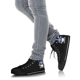 Irish Sheppard Coat of Arms Family Crest Ireland High Top Shoes (Women's/Men's) Black/ White Irish Shoes