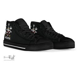 Irish Woodford Coat of Arms Family Crest Ireland High Top Shoes (Women's/Men's) Black/ White Irish Shoes