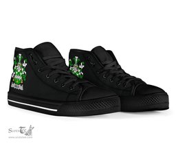 Irish Weld Coat of Arms Family Crest Ireland High Top Shoes (Women's/Men's) Black/ White Irish Shoes