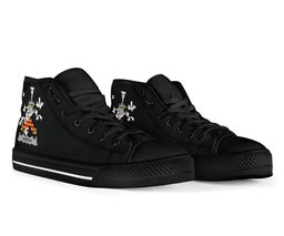 Irish Worth or McWorth Coat of Arms Family Crest Ireland High Top Shoes (Women's/Men's) Black/ White Irish Shoes
