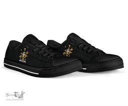 Irish Ambrose Coat of Arms Family Crest Ireland Low Top Shoes (Women's/Men's) Black/ White Irish Shoes