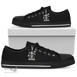 Irish Barlow Coat of Arms Family Crest Ireland Low Top Shoes (Women's/Men's) Black/ White Irish Shoes